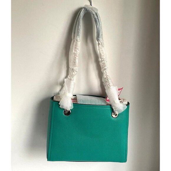 Kate Spade Amelia Medium Shoulder Bag Blue Pebbled Leather Chain Strap Tote - Picture 3 of 12
